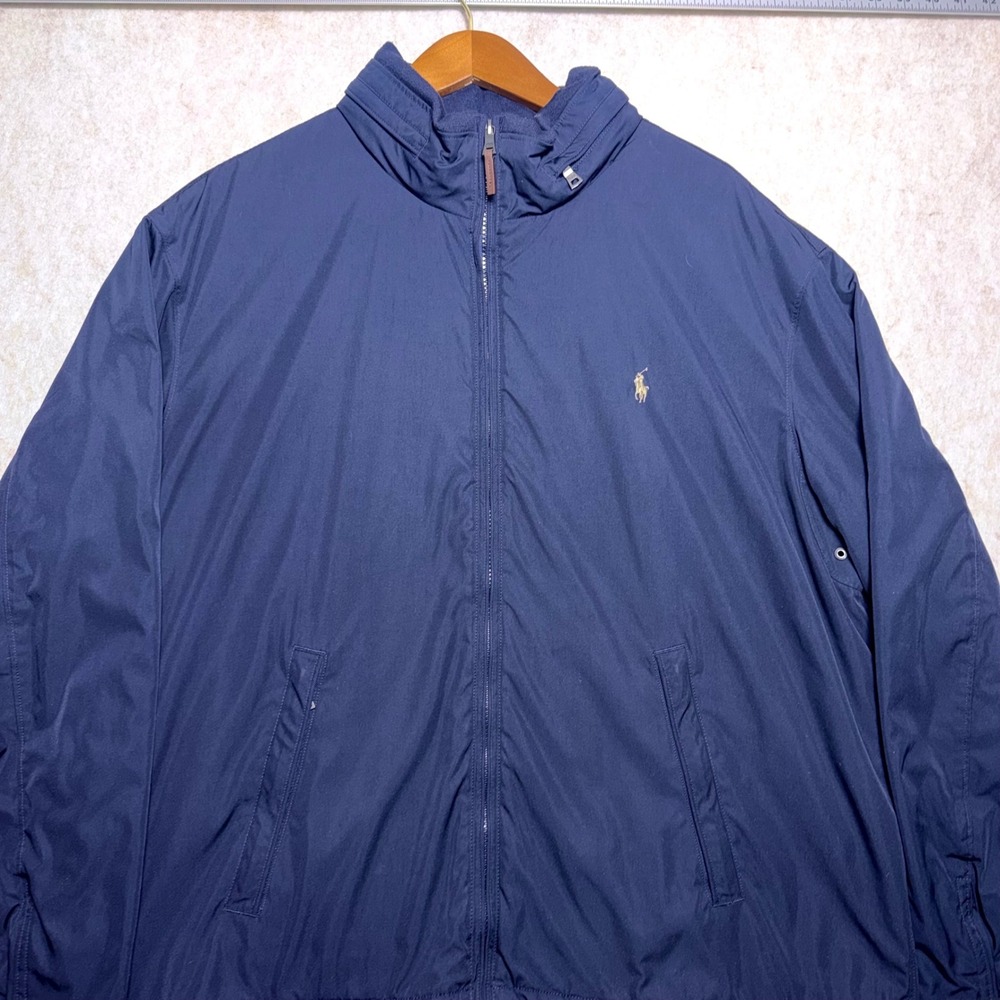 Polo Ralph Lauren Mens XXL Navy Blue Fleece Lined Classic Harrington Jacket